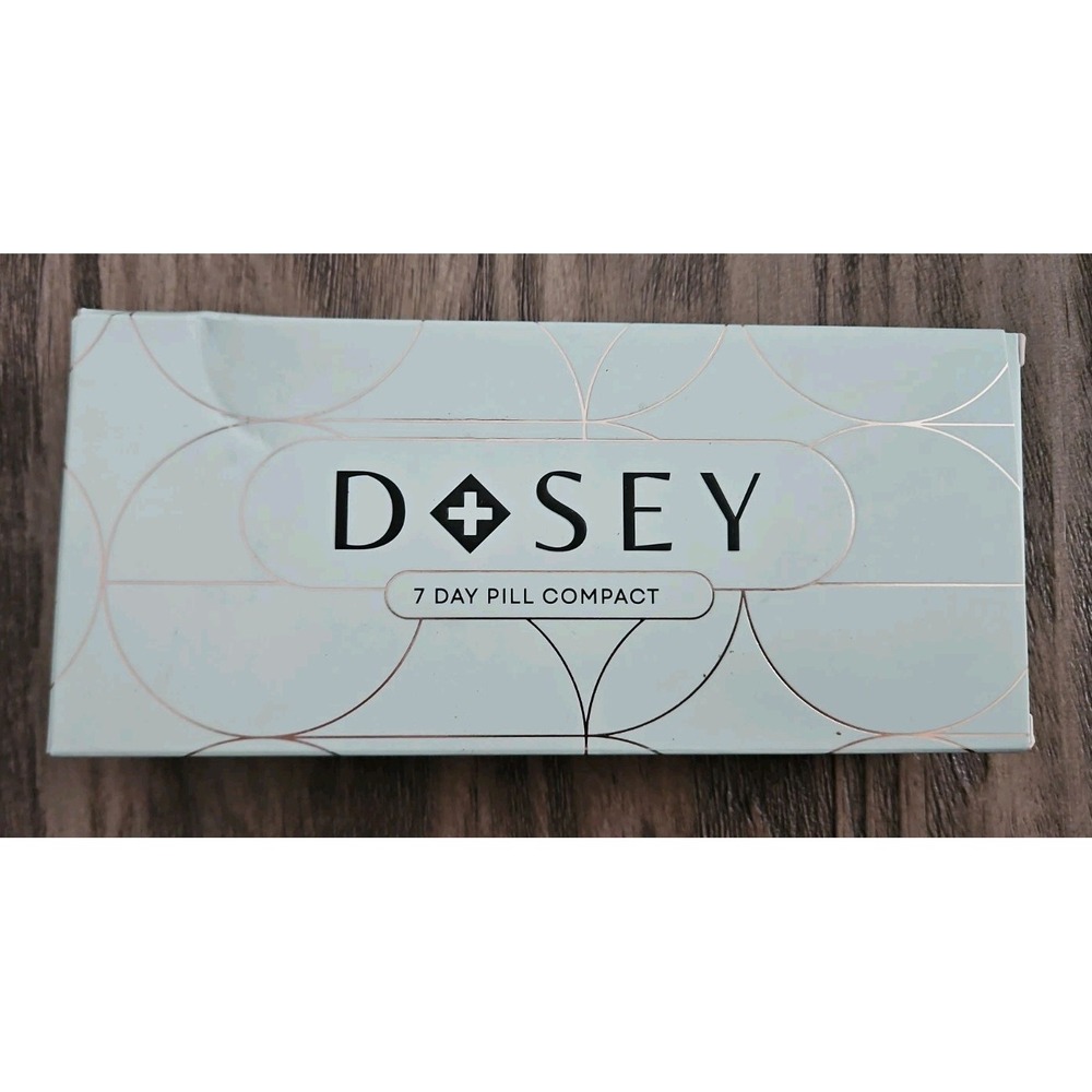 NEW Dosey 7-Day Pill Compact with Mirror Sage Green Gold